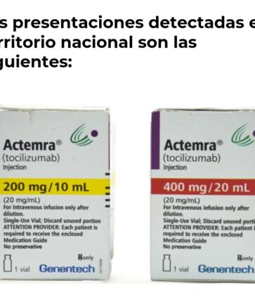 Actualiza COFEPRIS alerta sanitaria del producto Actemra