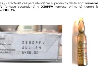 Emite COFEPRIS Alerta Sanitaria sobre la falsificación del producto PRIMOTESTÓN Depot