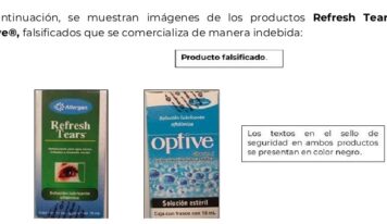 Emite COFEPRIS Alerta por falsificación de los productos Refresh Tears y optive