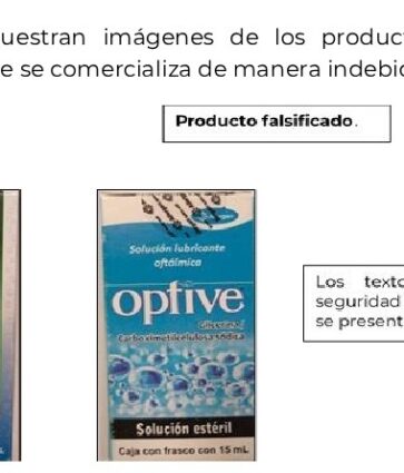 Emite COFEPRIS Alerta por falsificación de los productos Refresh Tears y optive