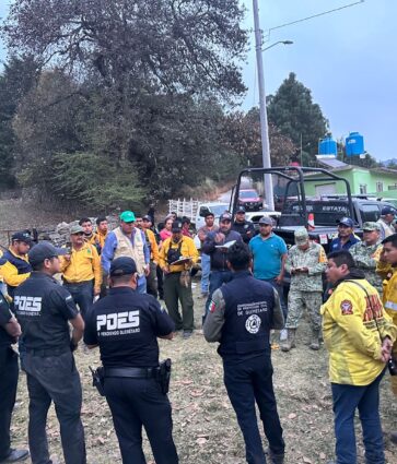 Avanzan labores coordinadas para la atención de incendio forestal en Cadereyta de Montes