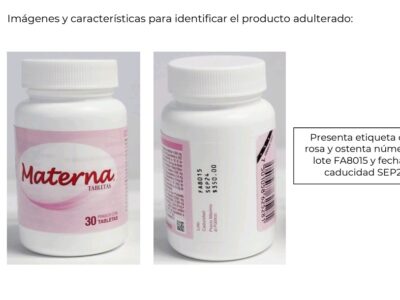 COFEPRIS emite Alerta Sanitaria por la adulteración del producto Materna (vitaminas)