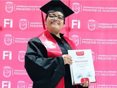 Laura Ireta , la primera mujer graduada del Doctorado en Mecatrónica de la UAQ